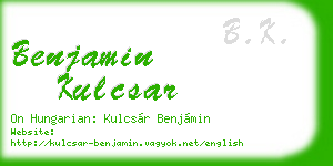benjamin kulcsar business card
