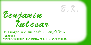 benjamin kulcsar business card